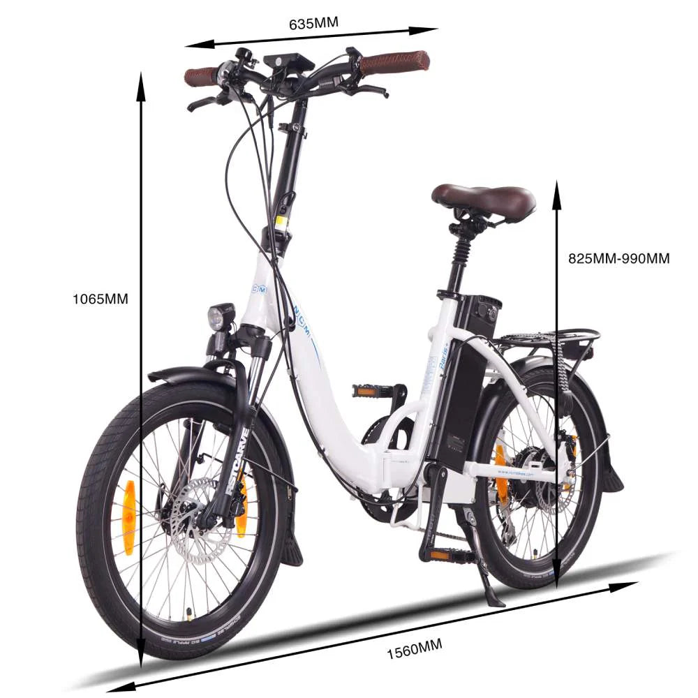 NCM Paris Folding Portable Electric EBike 250W-350W Motor 36V 15Ah 540Wh Battery - Image 16