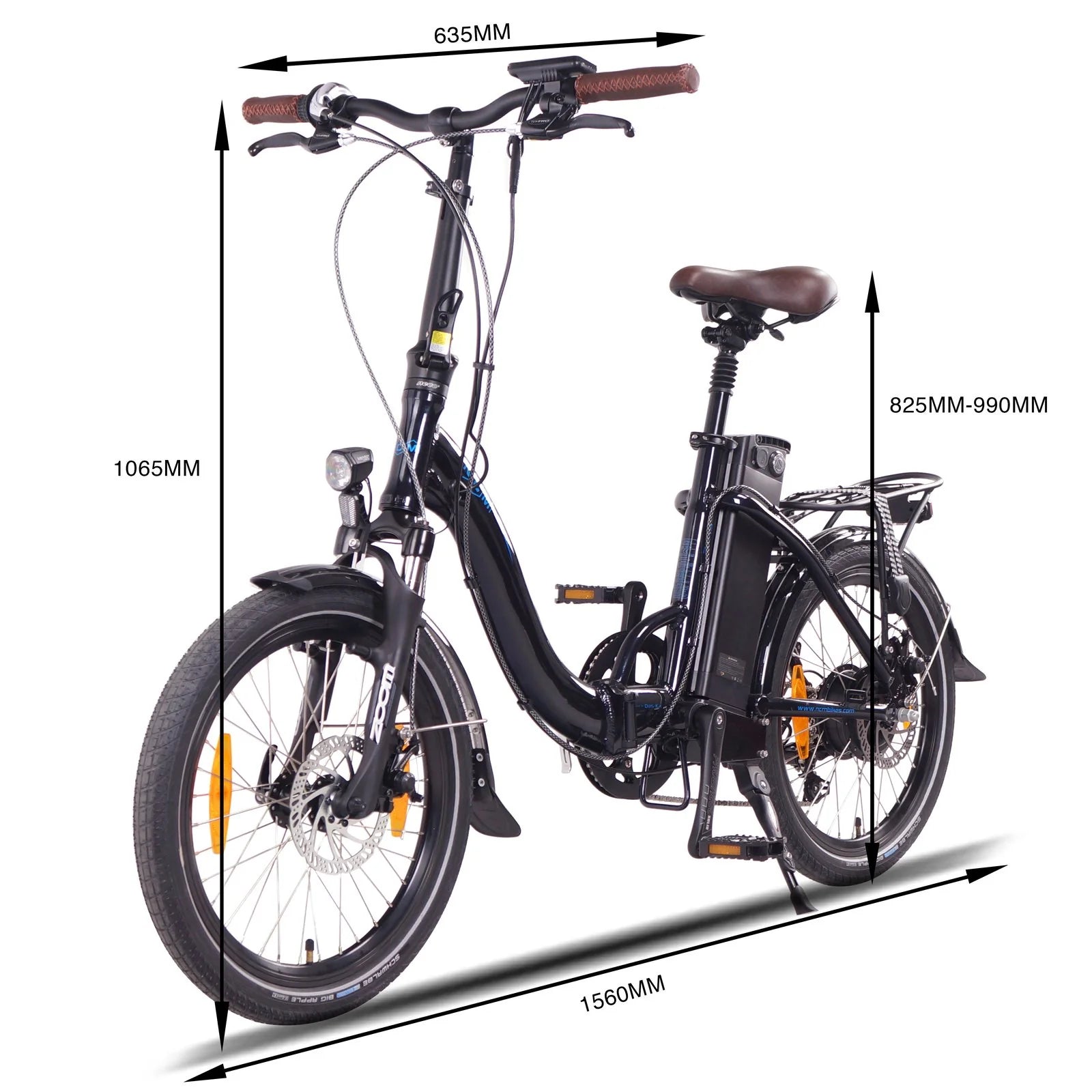 NCM Paris Folding Portable Electric EBike 250W-350W Motor 36V 15Ah 540Wh Battery - Image 20