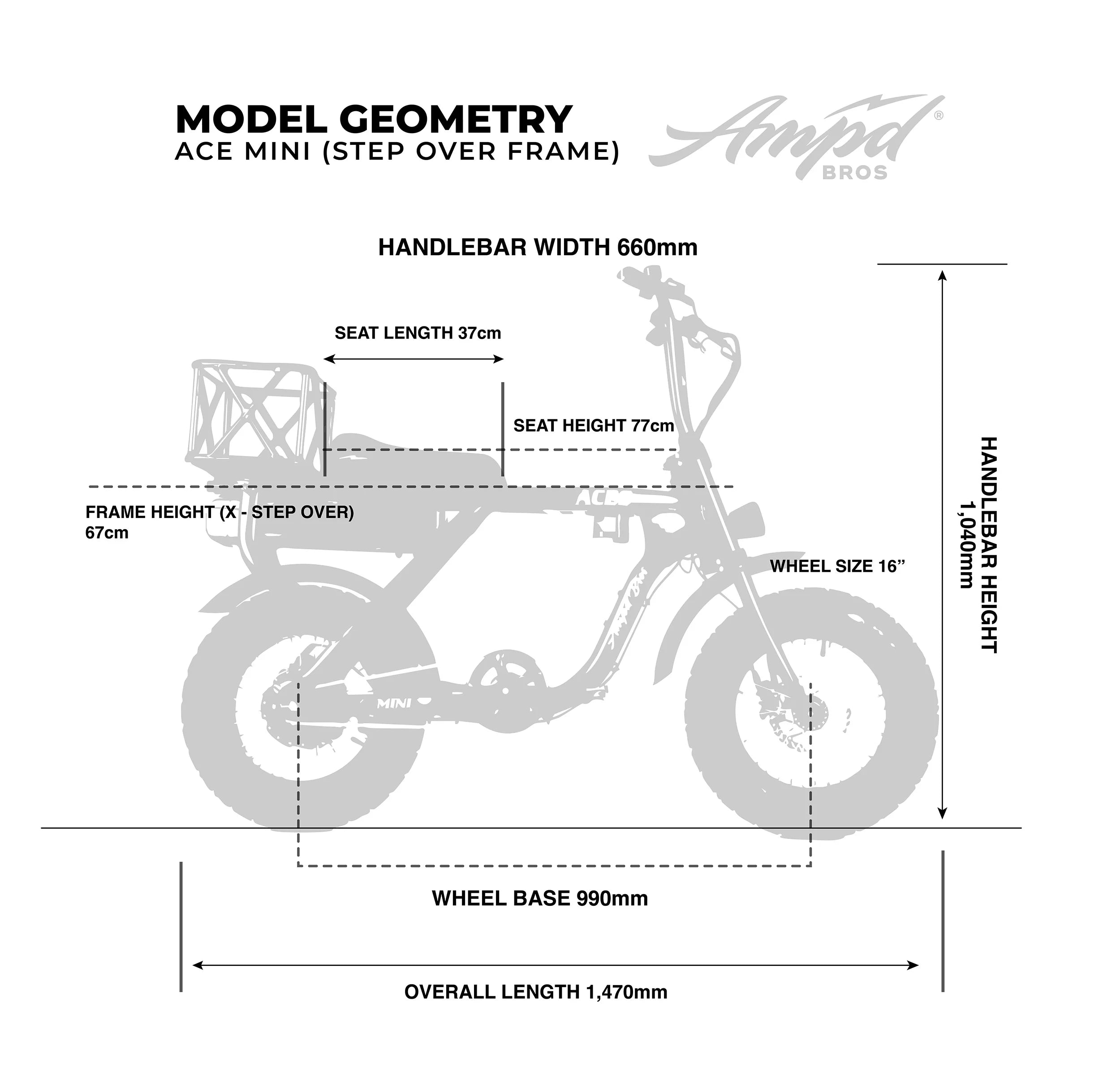 Ampd Bros ACE-X Mini Single Seat Electric Bike Series 4 - Image 21