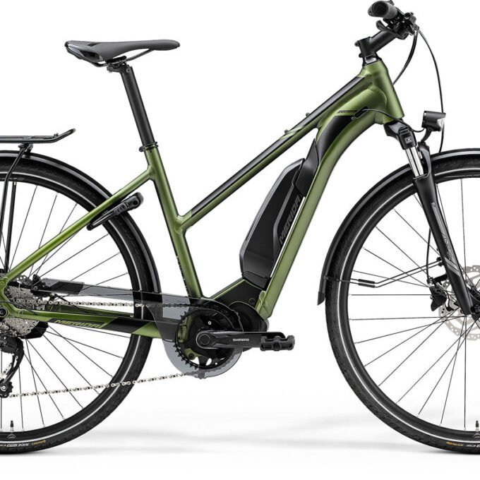 Merida 22 Espresso 300SE EQ 504WH WXS Electric Bike – Silk Fog Green (Black)