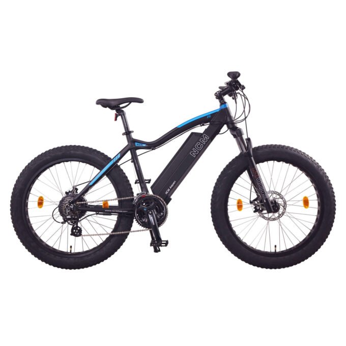 NCM Aspen Fat Tyre Electric Bike, E-Bike ,48V 13Ah 250W-750W, E-MTB 624Wh Battery [Black 26"]