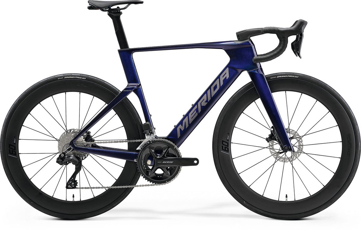 Merida Reacto 6000 Aero Road Bike W/ 105 Di2 - Starfield Purple/Slate Grey