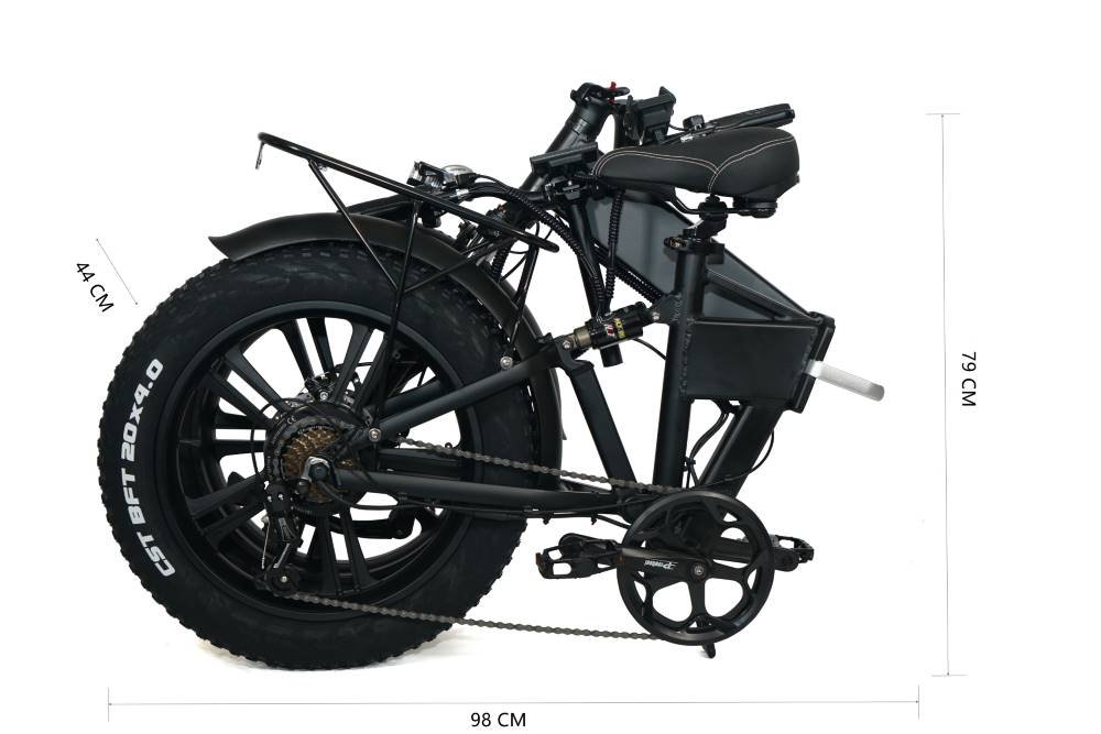 2026 NEW KRISTALL RX20 48V17AH 750W FAT TIRE FOLDING EBIKE INTERGRATED RIM - Image 8