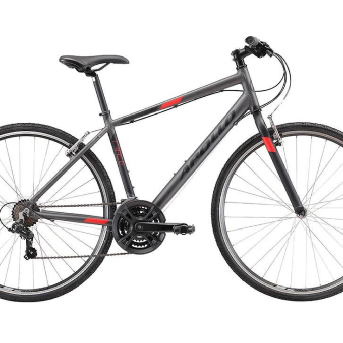 Apollo Trace 10 Flat Bar Road Bike - Charcoal/Black/Red