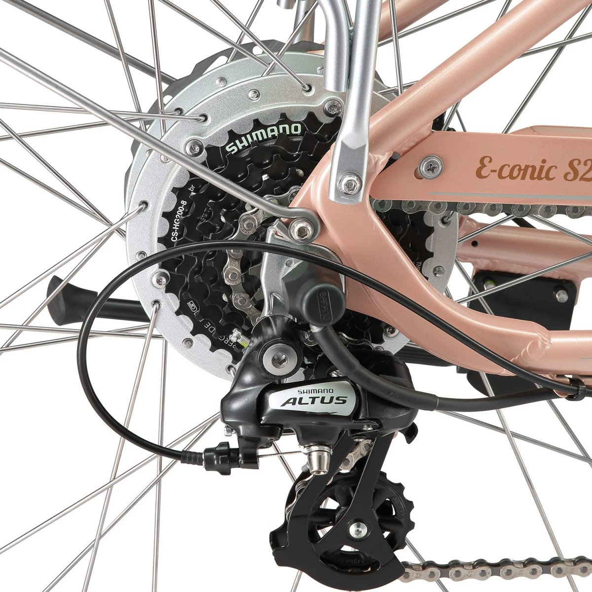 XDS E-Conic S2 Retro Electric Bike - Rose Gold - Image 4