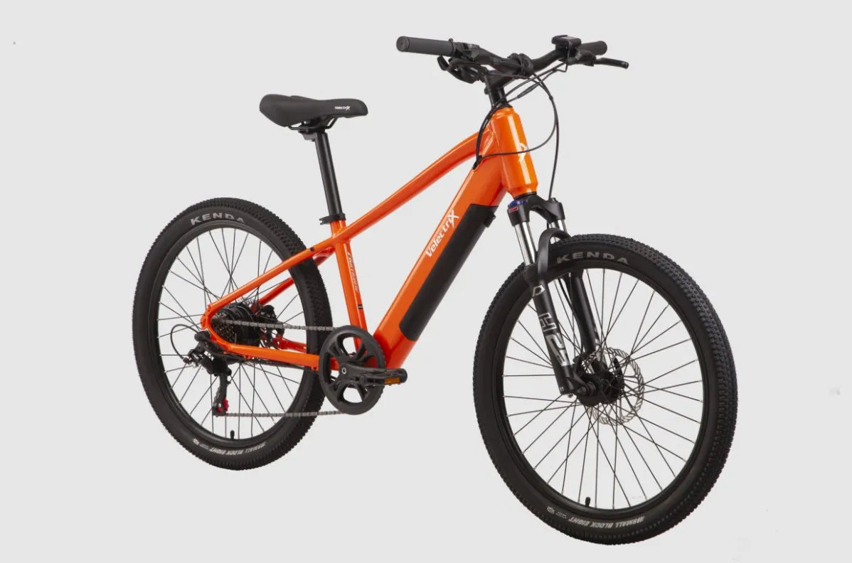 VelectriX Hurricane 24" Kids E-Bike - 34cm, Orange - Image 3