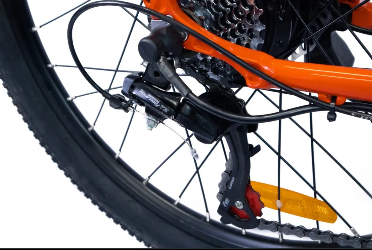 VelectriX Hurricane 24" Kids E-Bike - 34cm, Orange - Image 5
